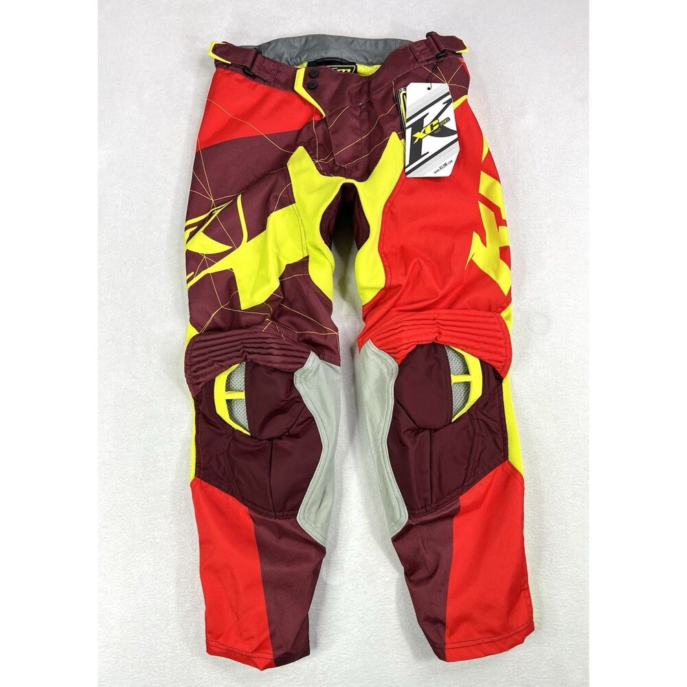 Klim XC Pants Motocross MX Enduro Motorcycle Mens Size 30 Red Yellow New